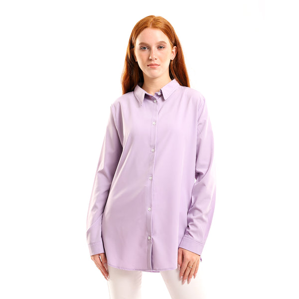 Trendy Plain Shirt - Light Purple