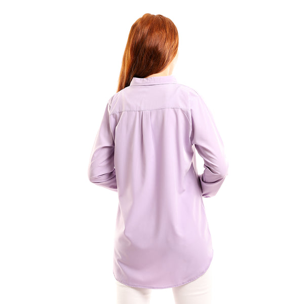 Trendy Plain Shirt - Light Purple