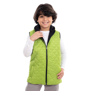 Stitched Double Face Boys Vest - Green
