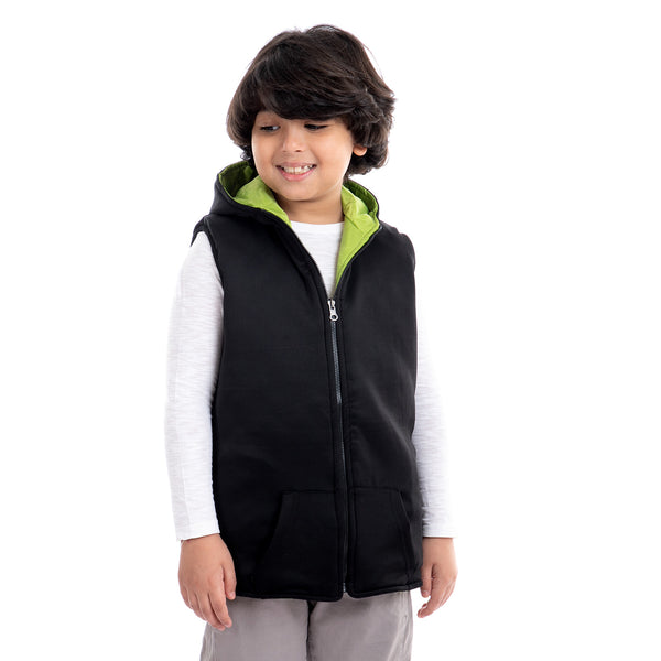Stitched Double Face Boys Vest - Green