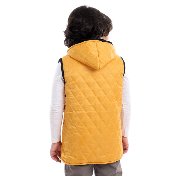Stitched Double Face Boys Vest - Mustard