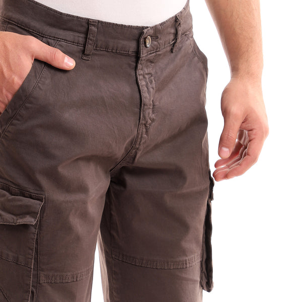 Back Pockets Plain Charcoal Baggy Shorts