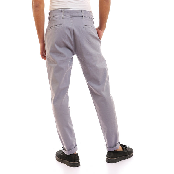 Plain Regular Fit Solid Pants - Grey