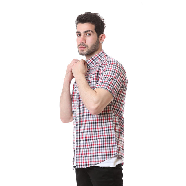 casual_gingham_short_sleeves_regular_shirt_-_white-_black_-_red