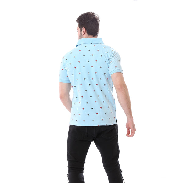 Palm_Trees_Printed_Polo_Shirt_-_Light_Blue