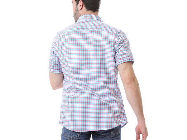 Short_Sleeves_Gingham_Shirt_-_Sky_Blue_&_Dark_Red_