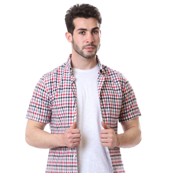 casual_gingham_short_sleeves_regular_shirt_-_white-_black_-_red