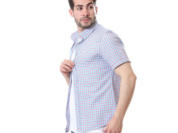 Short_Sleeves_Gingham_Shirt_-_Sky_Blue_&_Dark_Red_