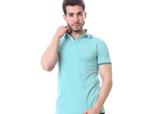Solid_Polo_Shirt_with_Elastic_Cuffs_-_Light_Turquoise
