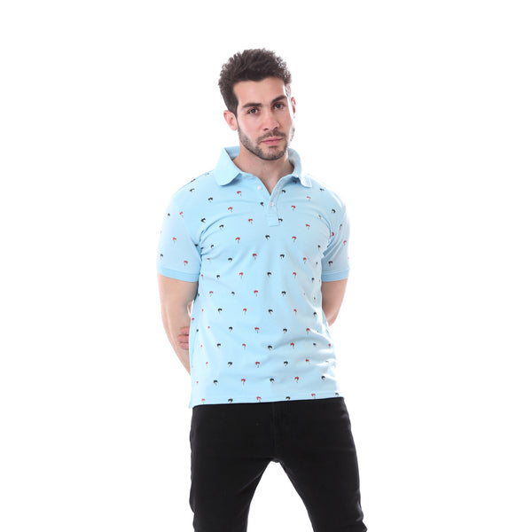 Palm_Trees_Printed_Polo_Shirt_-_Light_Blue