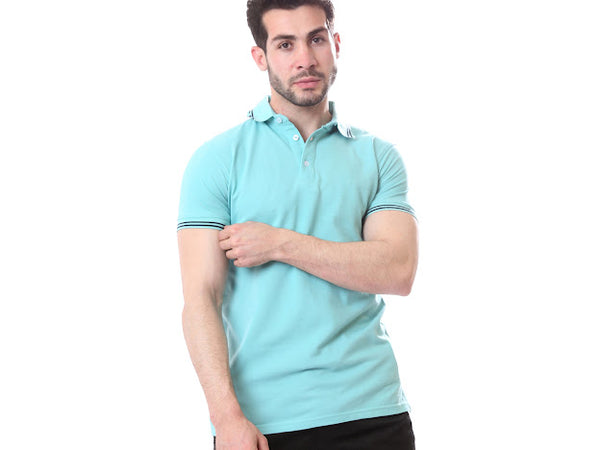 Solid_Polo_Shirt_with_Elastic_Cuffs_-_Light_Turquoise